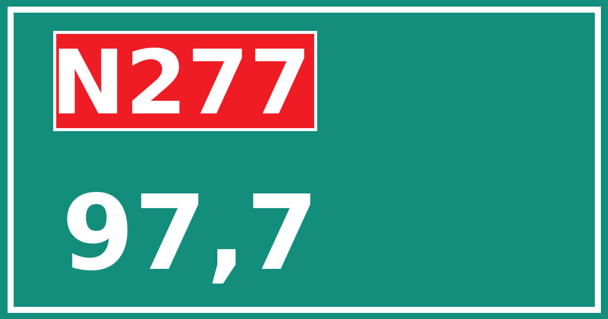 Hectometerbord N277 97,7