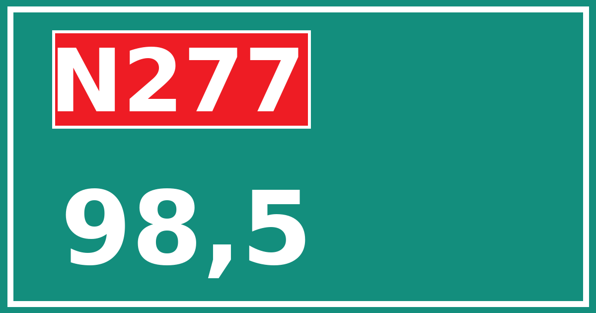 Hectometerbord N277 98,5