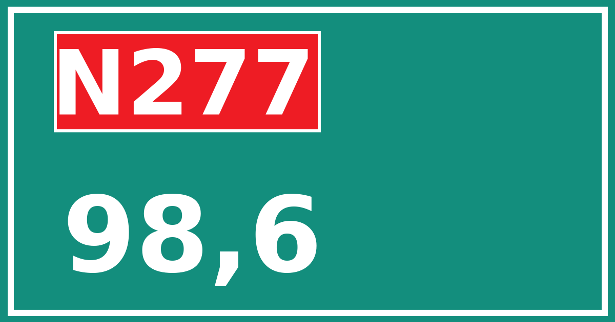 Hectometerbord N277 98,6