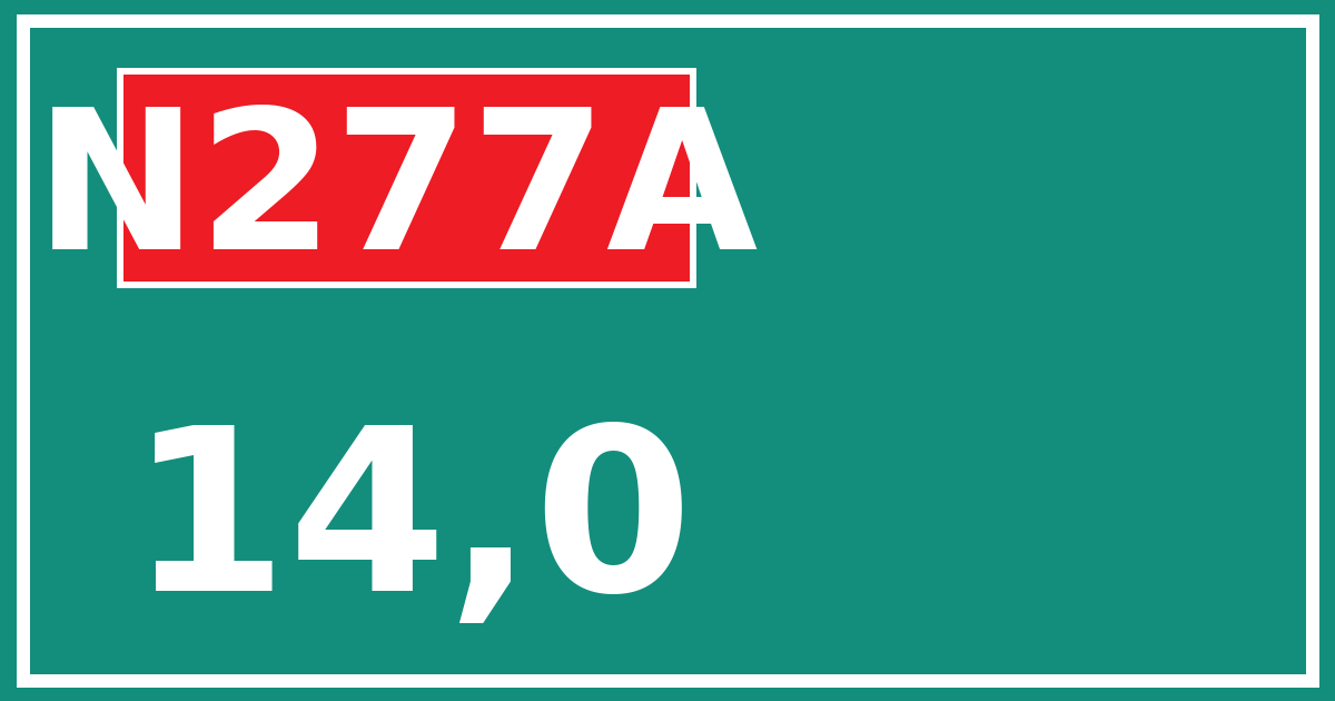 Hectometerbord N277A 14,0