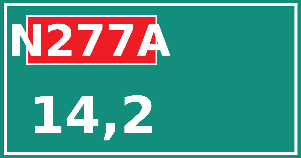 Hectometerbord N277A 14,2