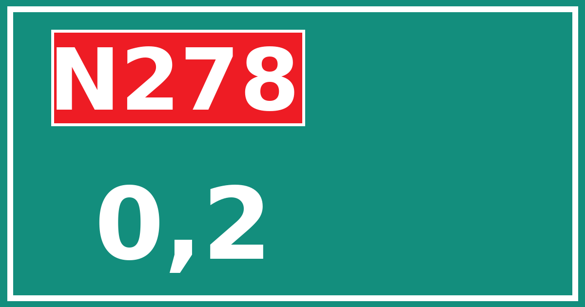 Hectometerbord N278 0,2
