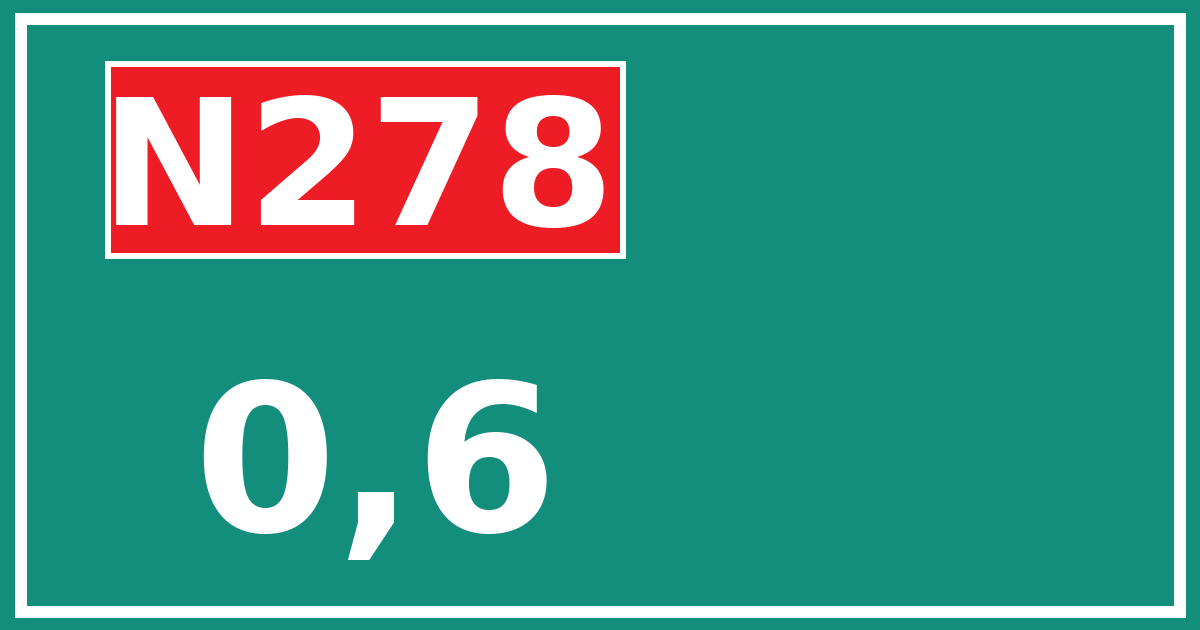 Hectometerbord N278 0,6