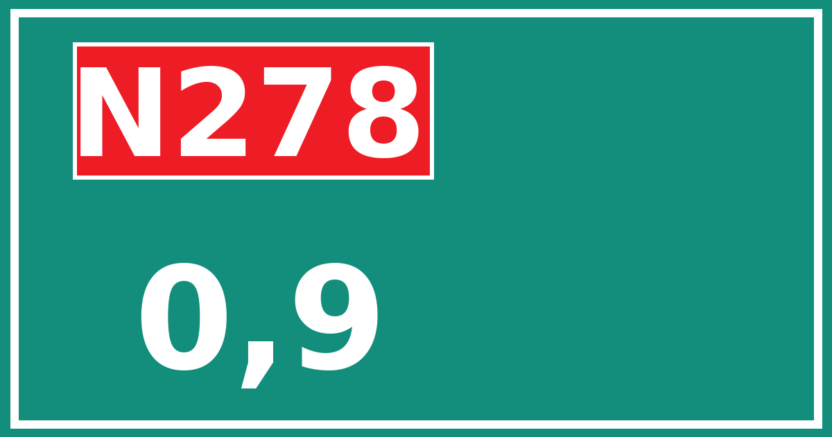 Hectometerbord N278 0,9