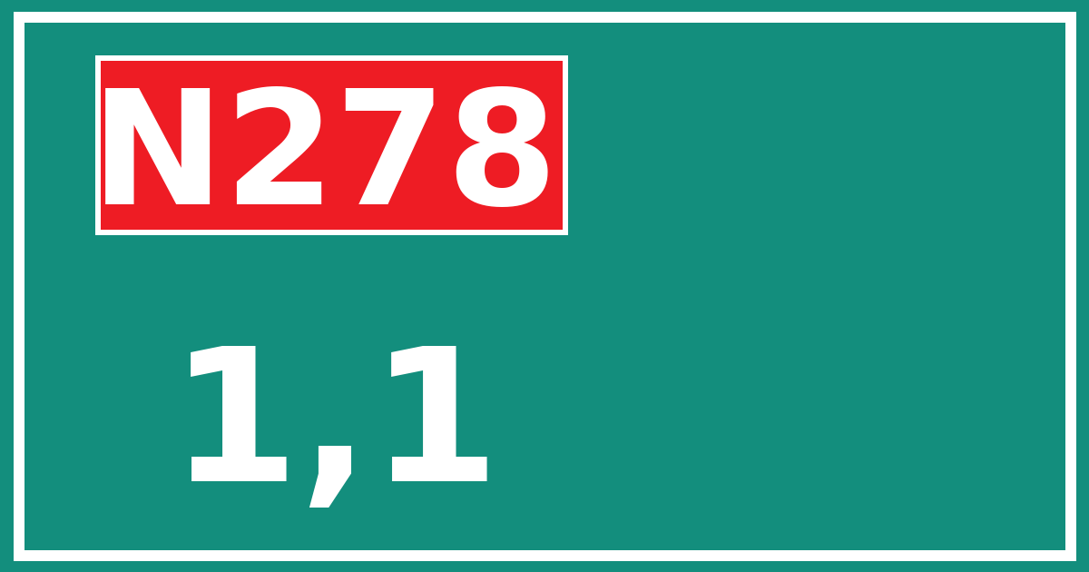 Hectometerbord N278 1,1