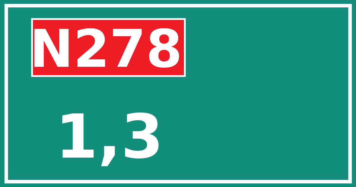 Hectometerbord N278 1,3