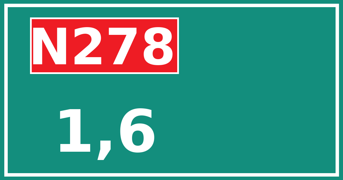 Hectometerbord N278 1,6