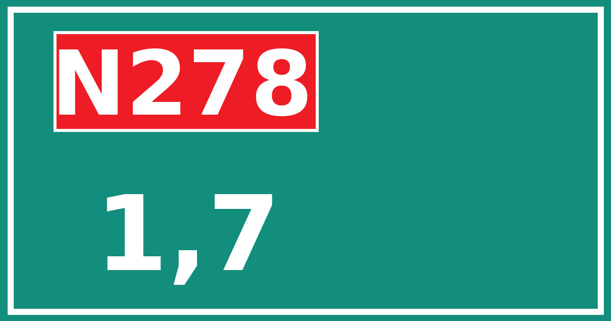 Hectometerbord N278 1,7