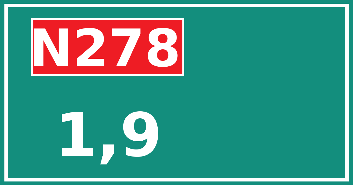 Hectometerbord N278 1,9
