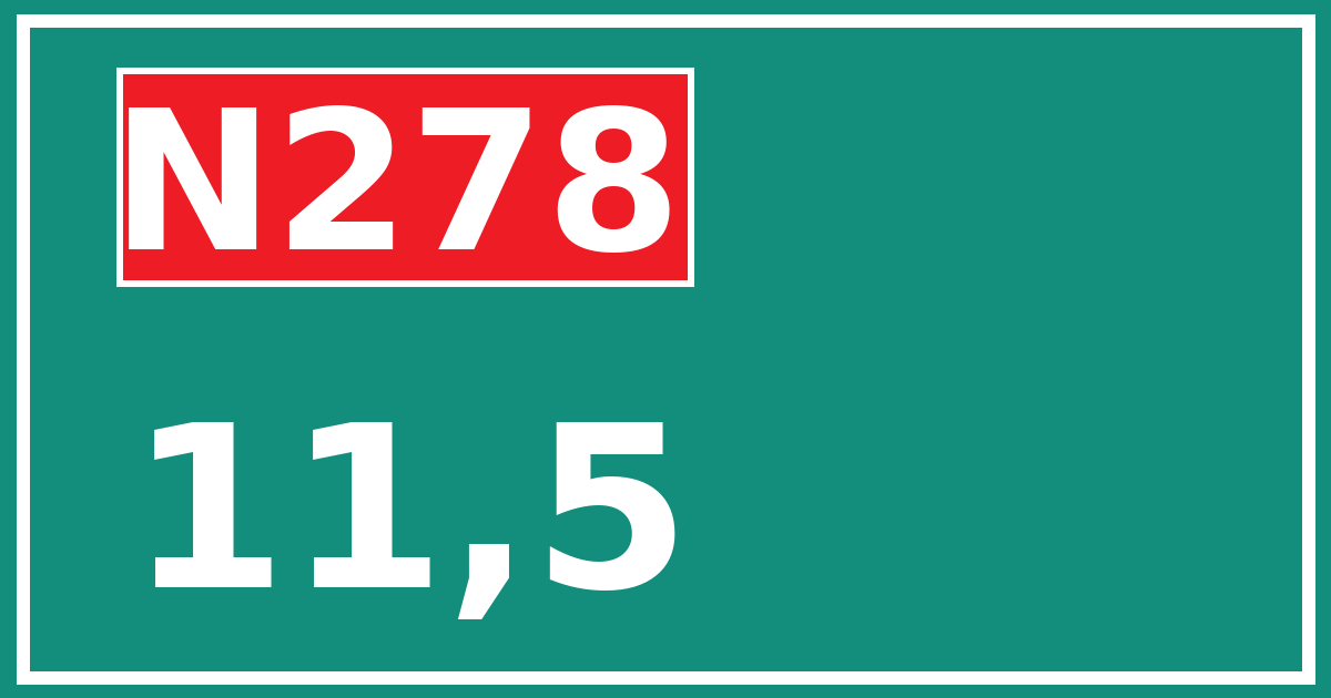 Hectometerbord N278 11,5