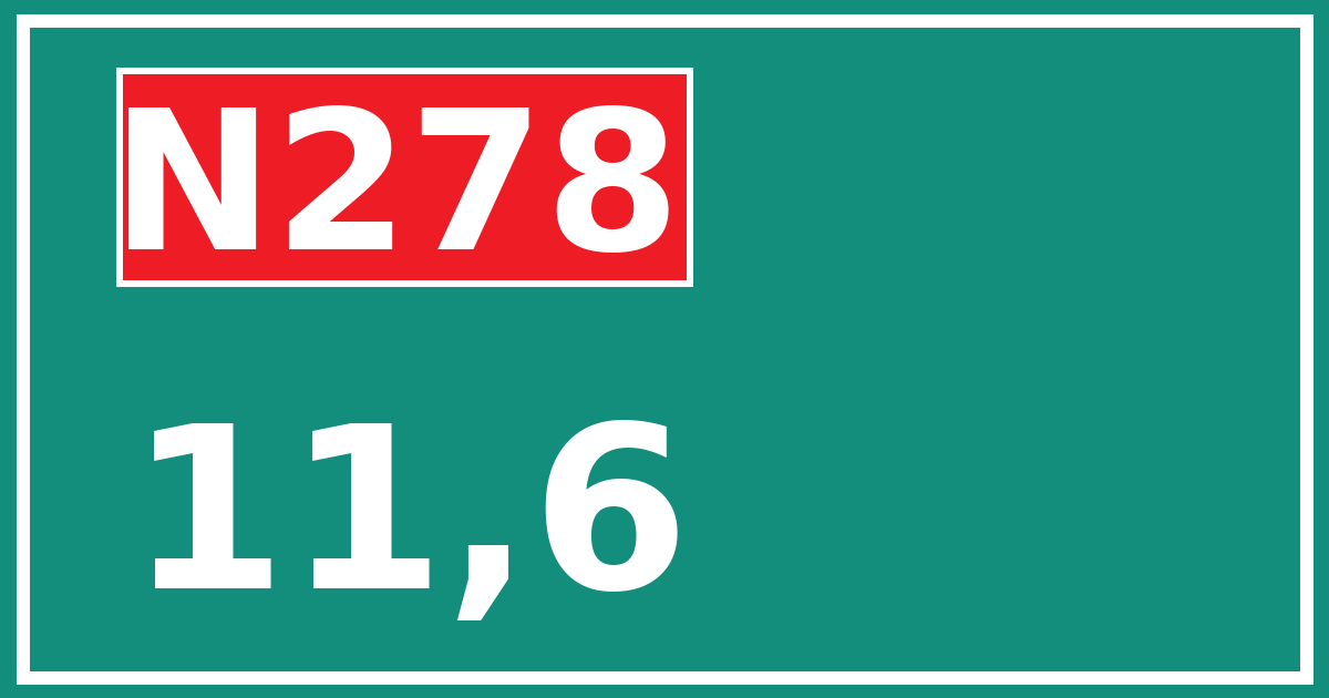Hectometerbord N278 11,6