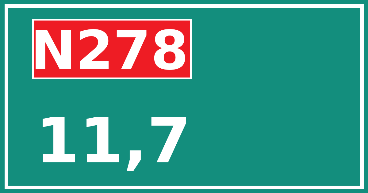 Hectometerbord N278 11,7