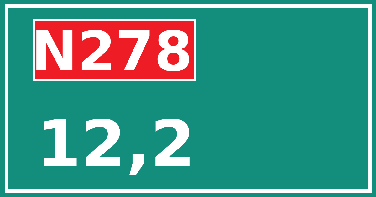 Hectometerbord N278 12,2