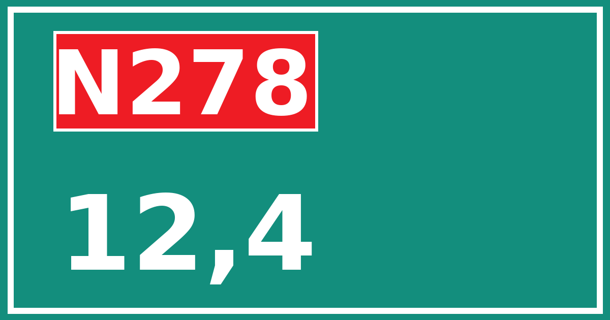 Hectometerbord N278 12,4