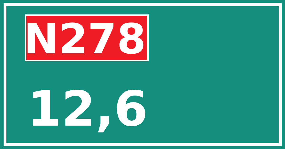 Hectometerbord N278 12,6