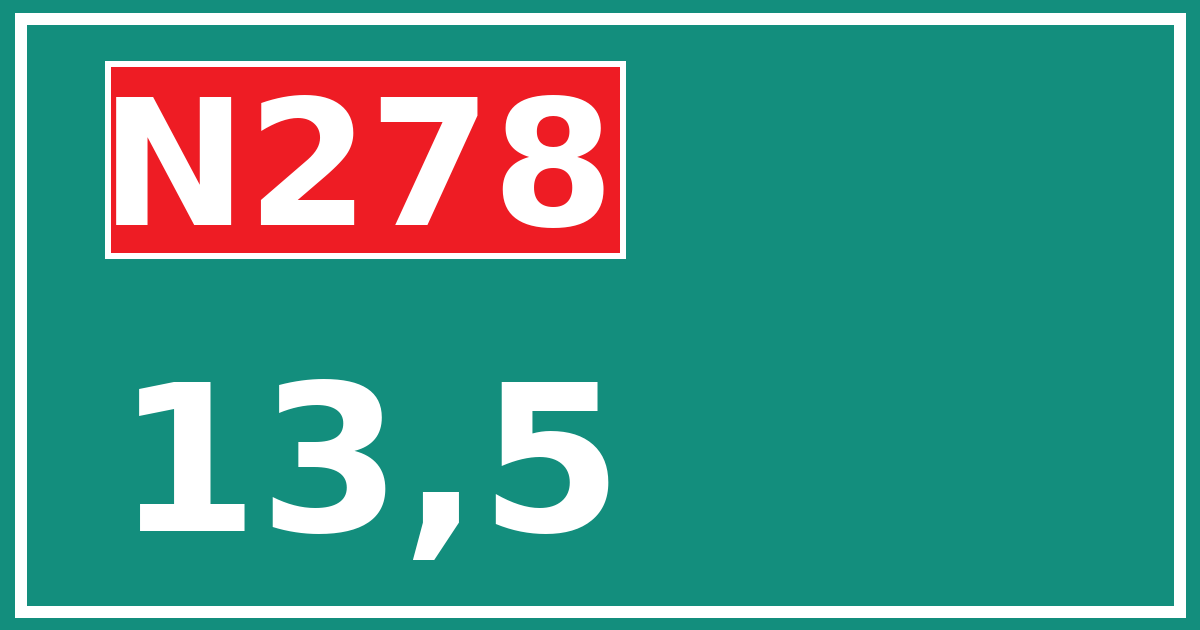 Hectometerbord N278 13,5