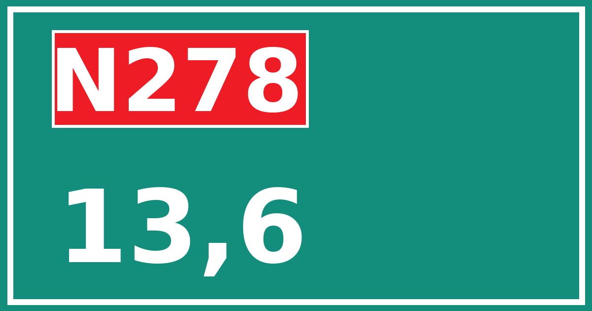 Hectometerbord N278 13,6
