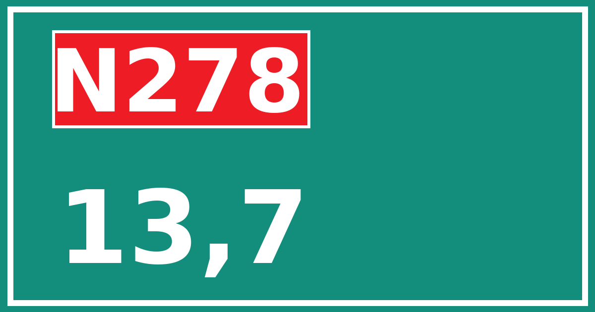 Hectometerbord N278 13,7