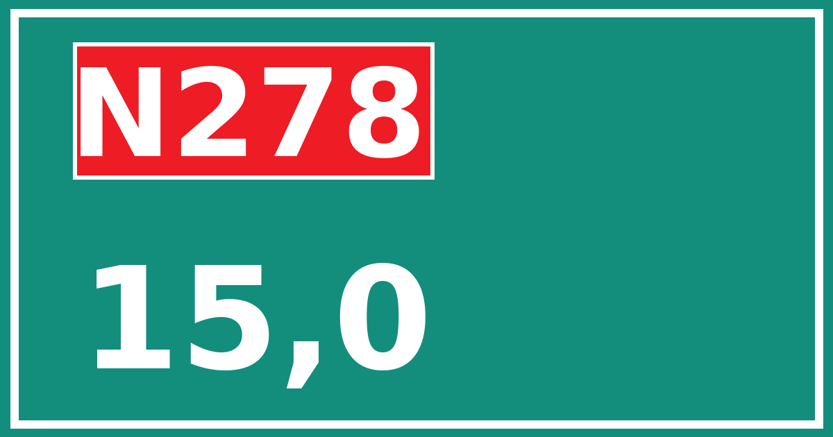 Hectometerbord N278 15,0