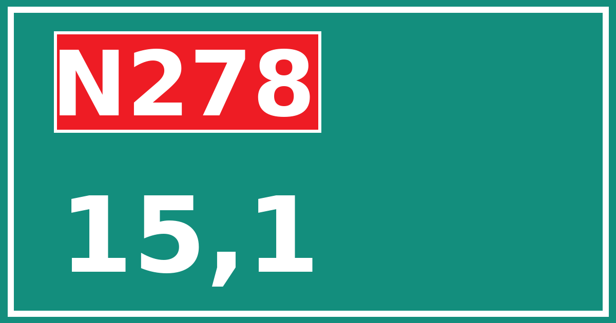 Hectometerbord N278 15,1