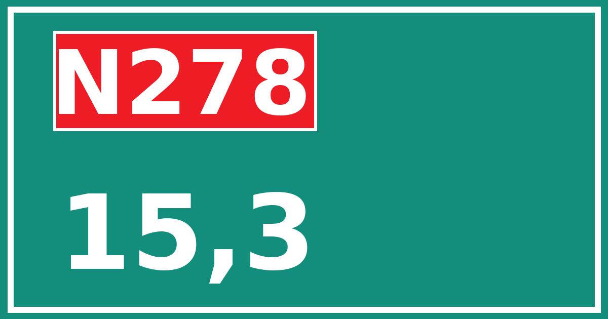 Hectometerbord N278 15,3