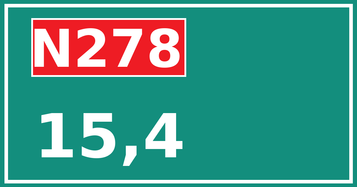 Hectometerbord N278 15,4
