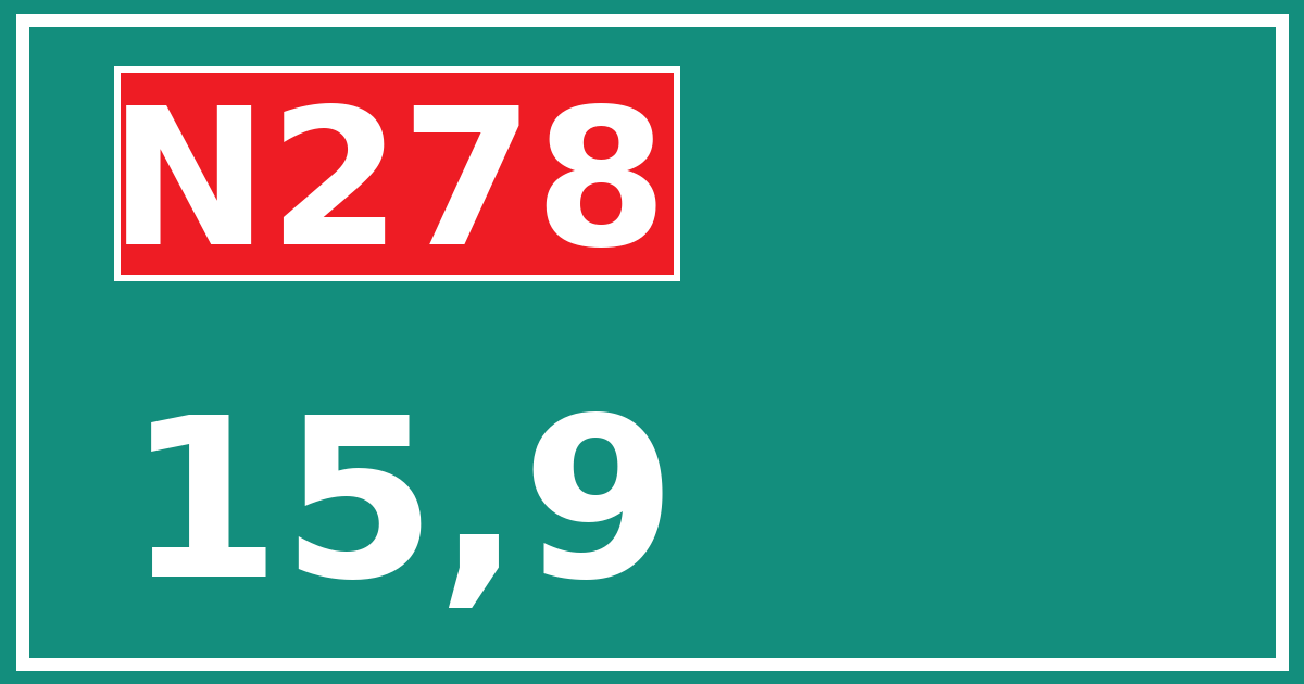 Hectometerbord N278 15,9