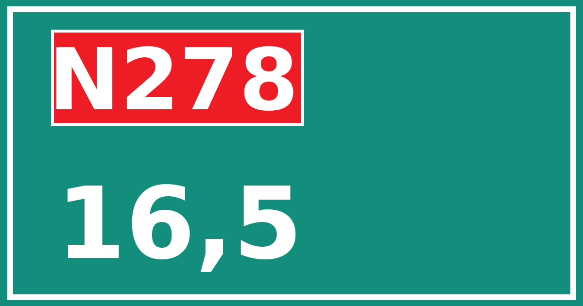 Hectometerbord N278 16,5