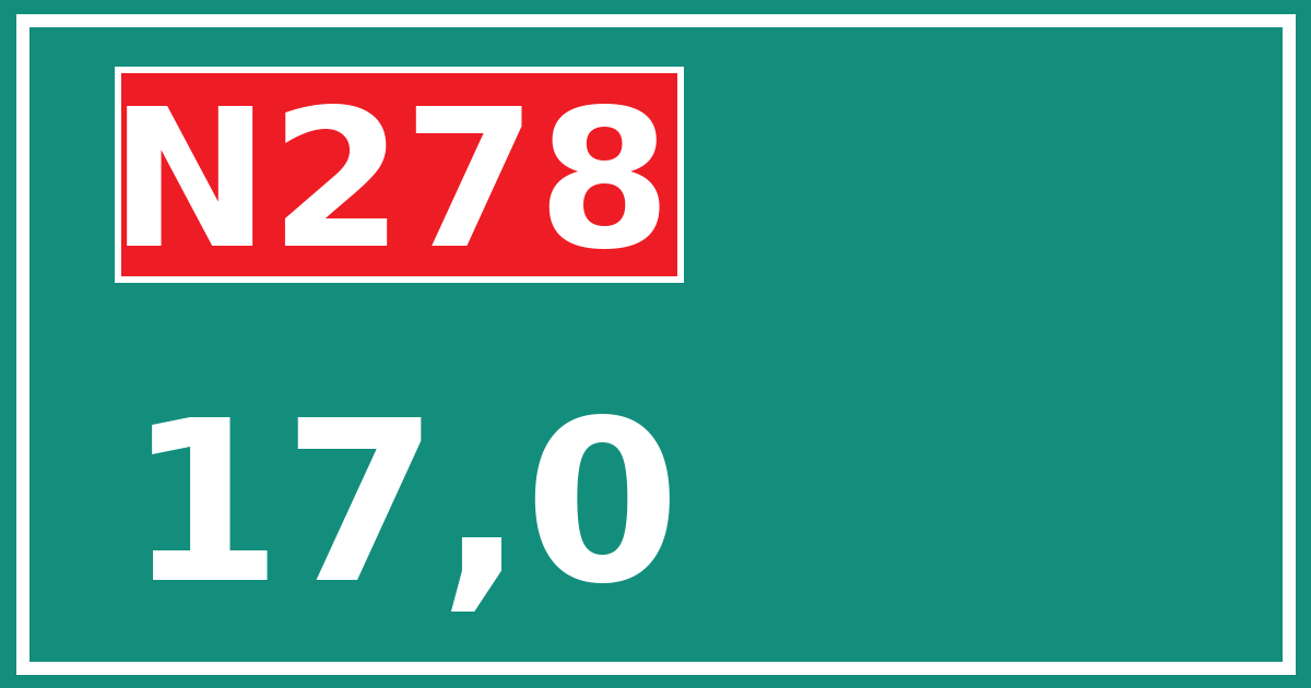 Hectometerbord N278 17,0