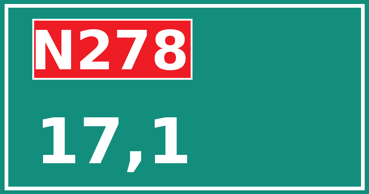 Hectometerbord N278 17,1