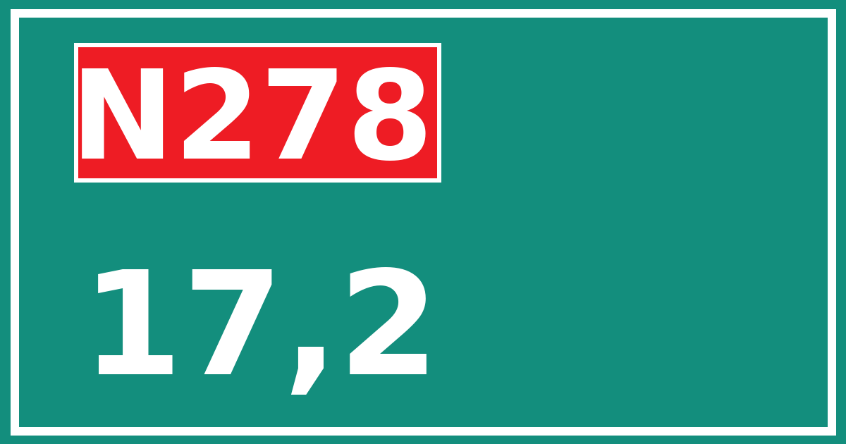 Hectometerbord N278 17,2