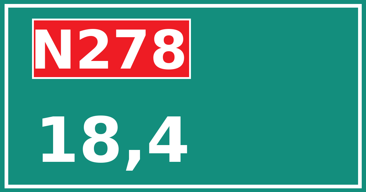 Hectometerbord N278 18,4