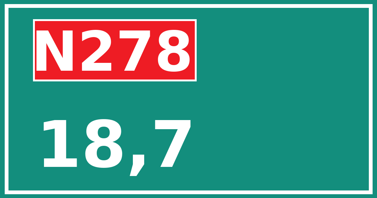Hectometerbord N278 18,7