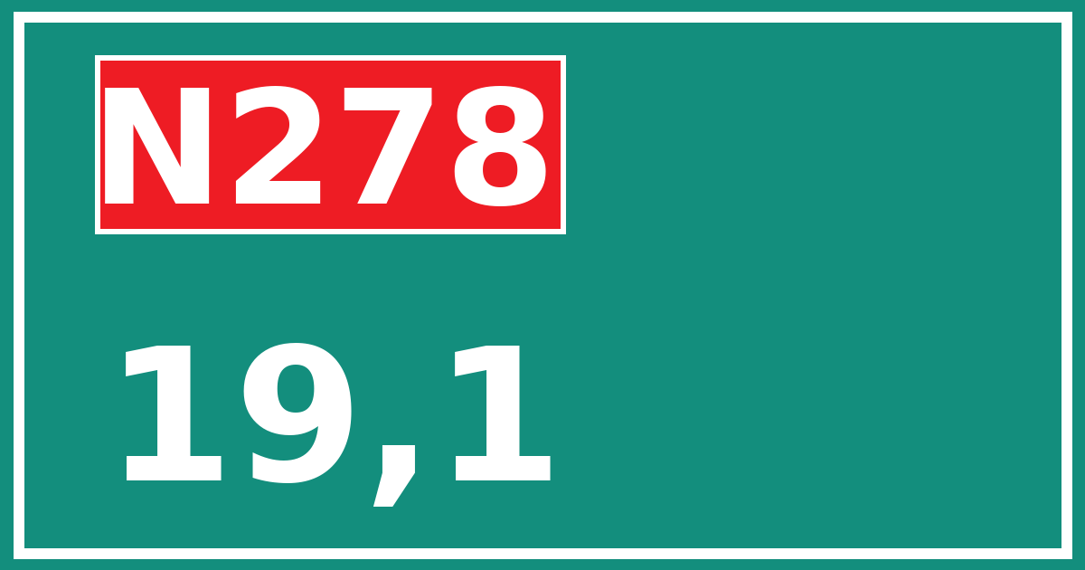 Hectometerbord N278 19,1