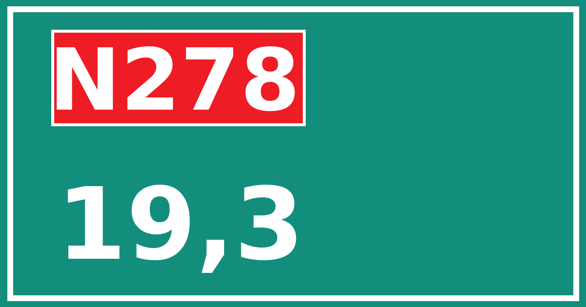 Hectometerbord N278 19,3