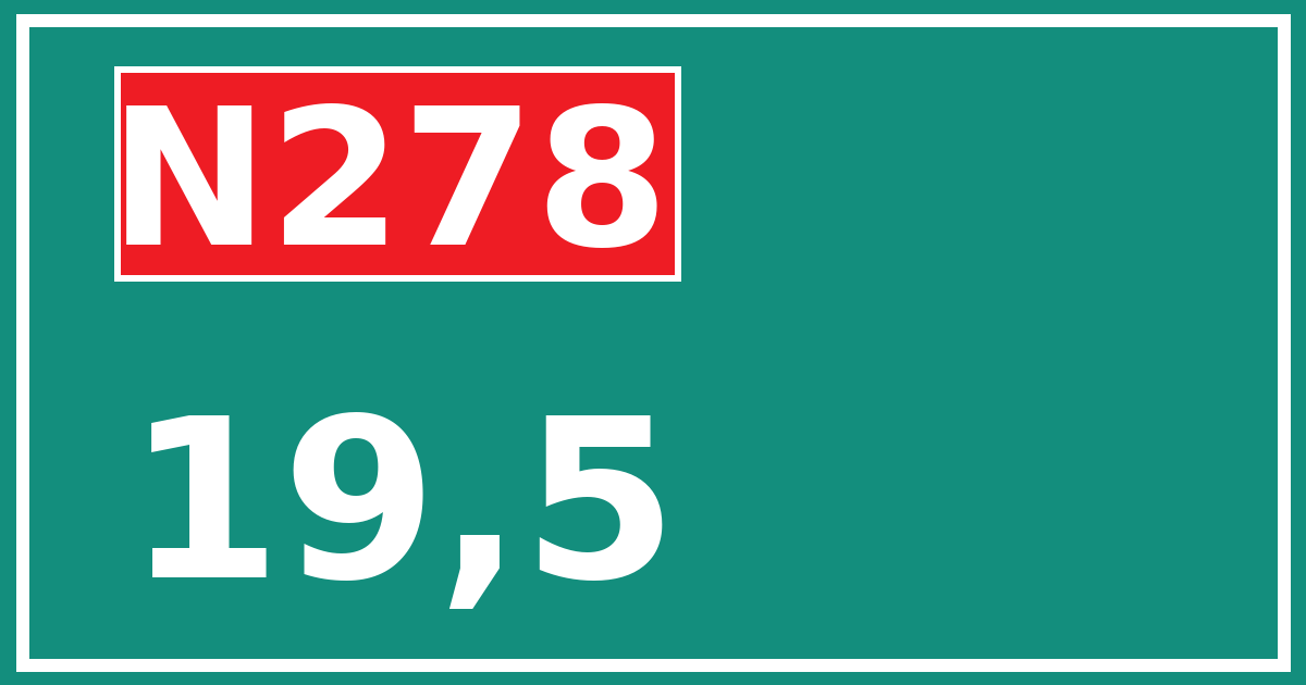 Hectometerbord N278 19,5