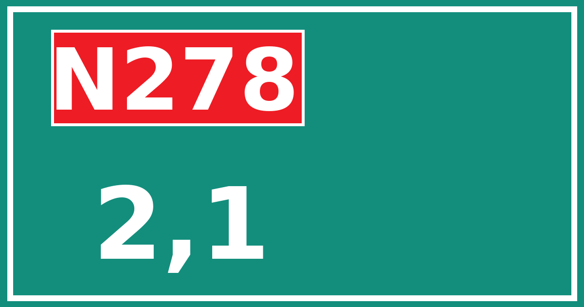 Hectometerbord N278 2,1