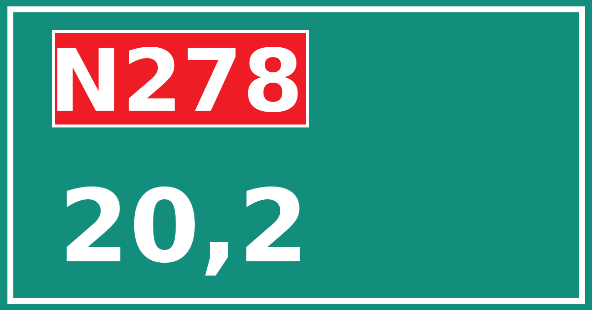 Hectometerbord N278 20,2