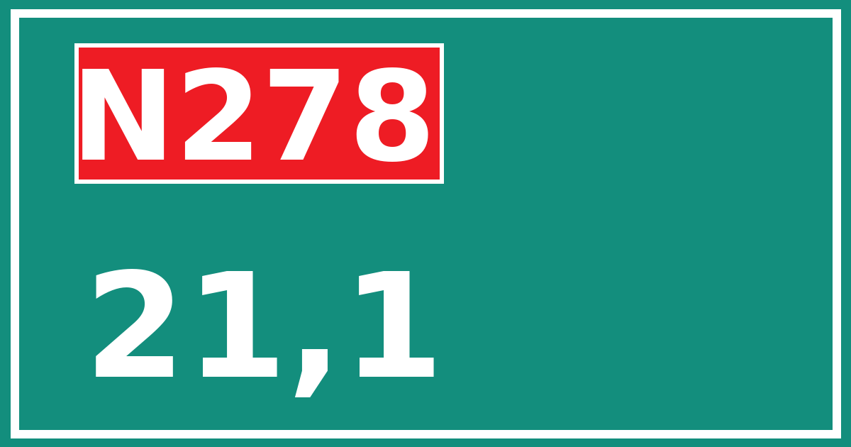 Hectometerbord N278 21,1