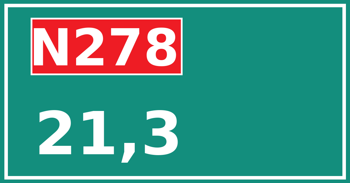 Hectometerbord N278 21,3