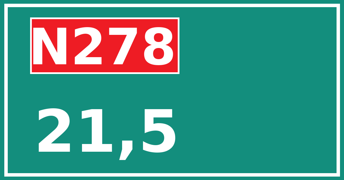 Hectometerbord N278 21,5