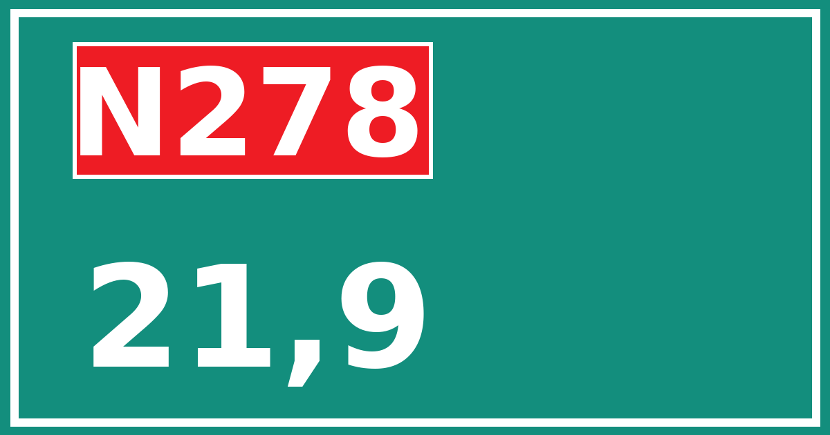Hectometerbord N278 21,9