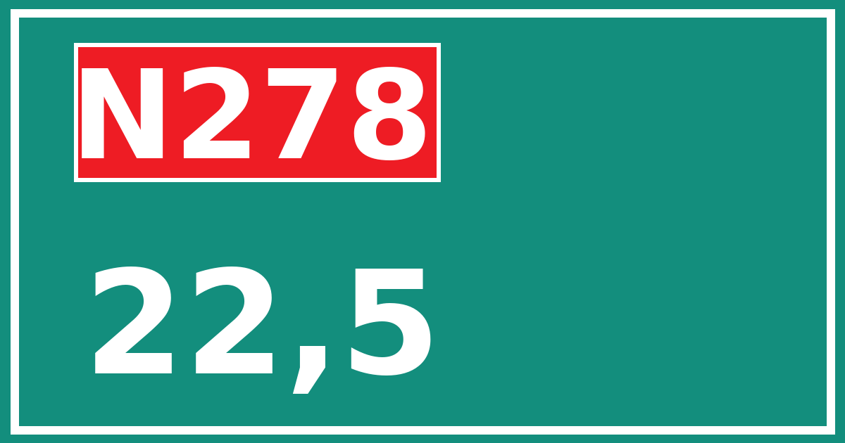 Hectometerbord N278 22,5