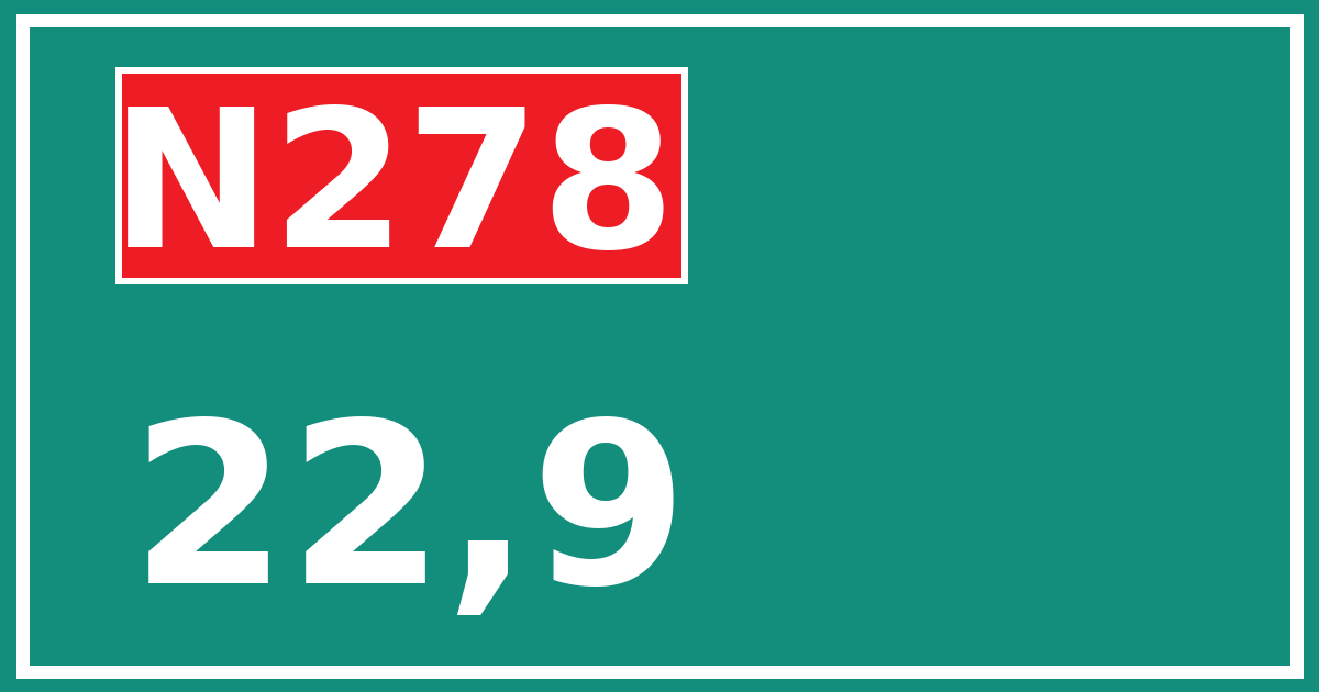 Hectometerbord N278 22,9