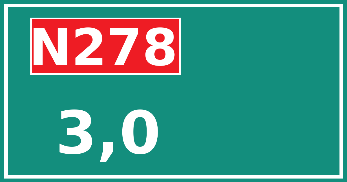 Hectometerbord N278 3,0