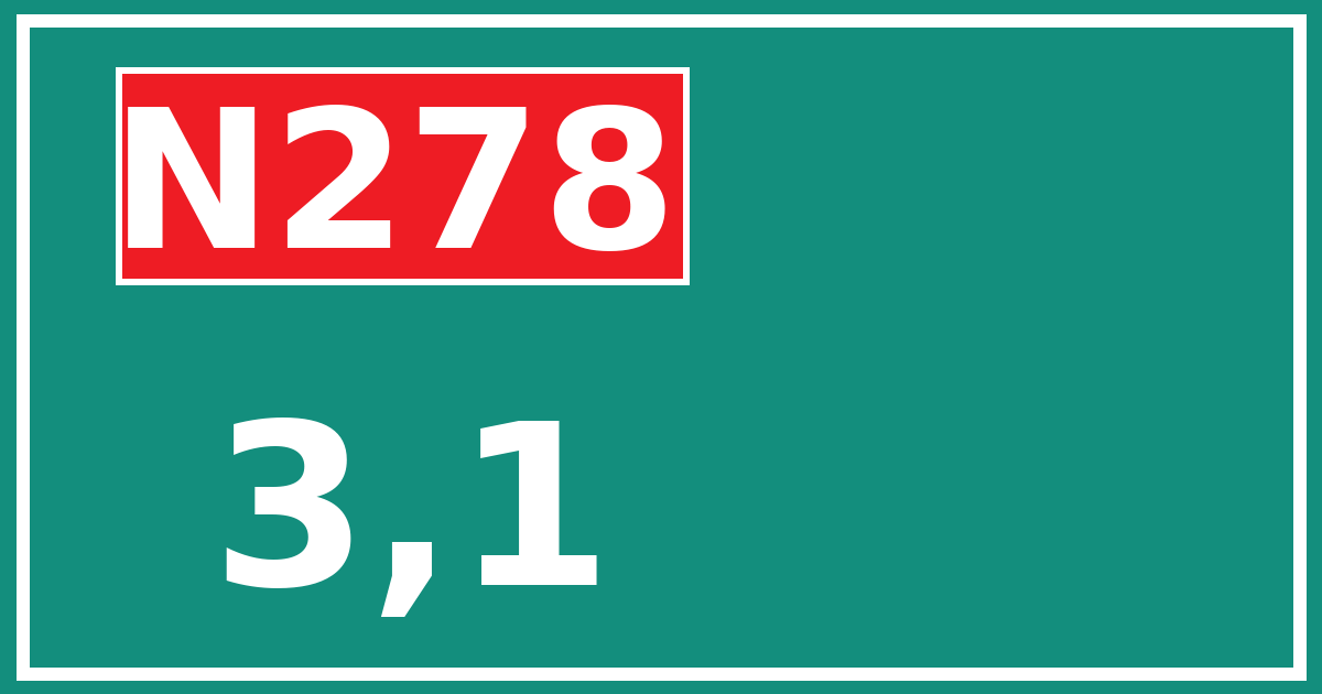 Hectometerbord N278 3,1