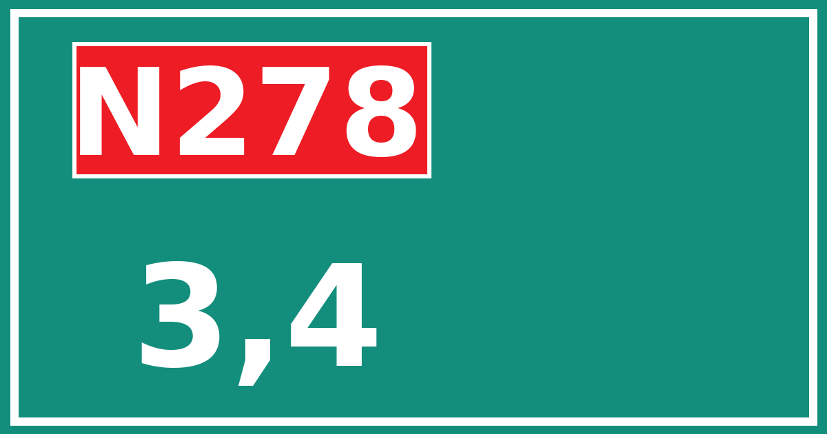 Hectometerbord N278 3,4