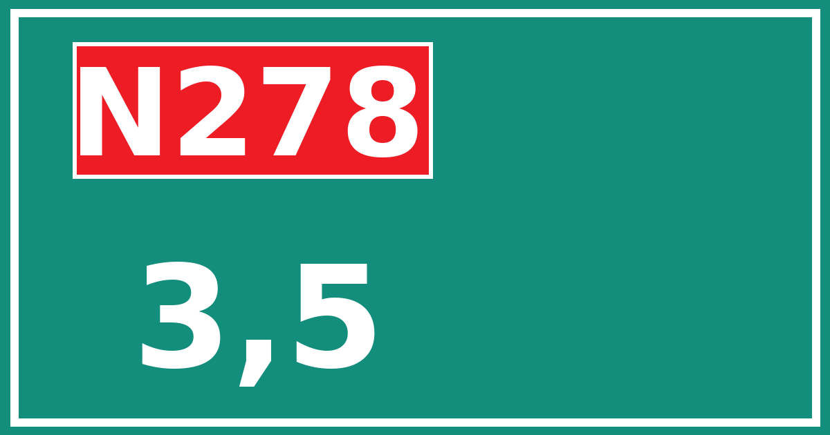 Hectometerbord N278 3,5