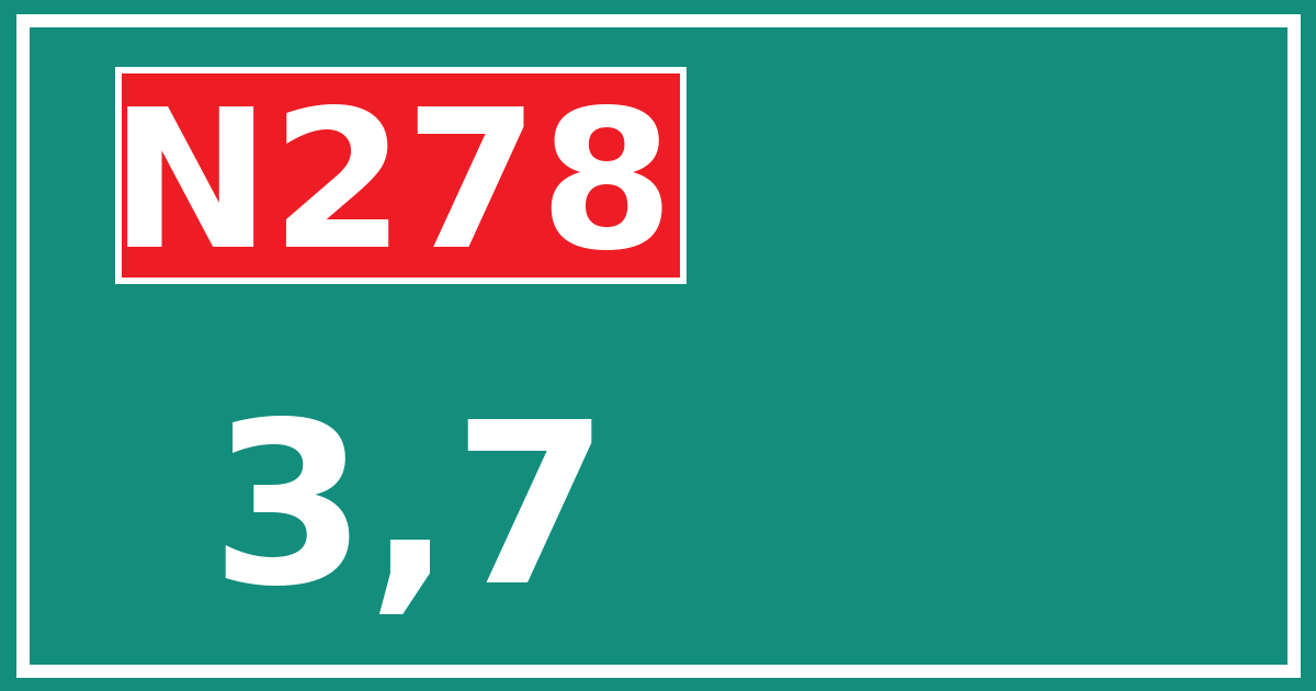 Hectometerbord N278 3,7