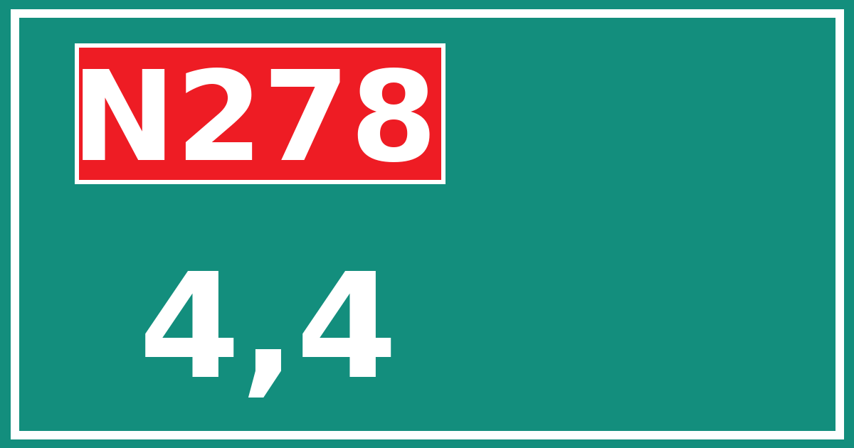 Hectometerbord N278 4,4